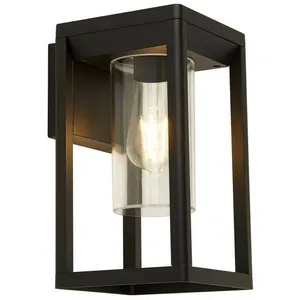 Searchlight Lanterne de jardin Outdoor Light Aluminium Noir poncé 1 ampoule 27cm pas cher