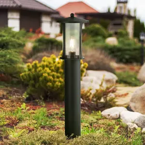 Searchlight Borne de jardin pagoda verre d'aluminium transparent 1 ampoule 73cmVendu parluminaire