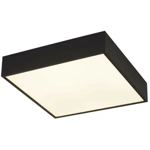 Comparateur de prix : Searchlight zeus plafonnier de salle de bain carré à 1 lumière, noir 3000k ip44