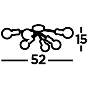Searchlight Plafonnier Dance, 6 lampes, noir, métal, E27, Ø 52 cm pas cher