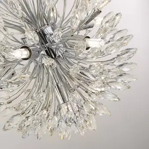 Peacock Suspension à 14 ampoules, cristal - Searchlight