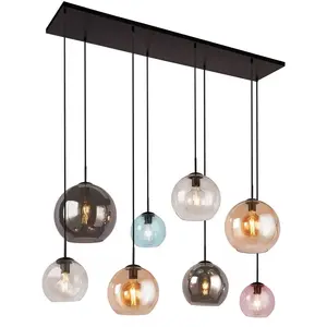 Comparateur de prix : Searchlight Suspension Mardi Gras II, à 8 lampes, linéaire
