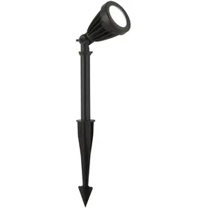 Searchlight Spot sur piquet LED Spikey, noir, métal, 25 cm, IP54 pas cher