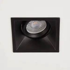Searchlight Luminaire encastrable Slim Trim Square, noir, 9 x 9 cm, al... pas cher