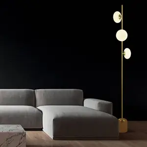 Searchlight Lampadaire Pebble, à 3 lampes, laiton pas cher