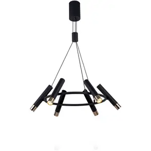Comparateur de prix : Searchlight Suspension Elegance à 6 lampes noire