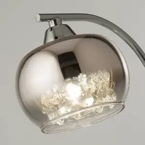 Searchlight Lampe à poser Ianis, gris, métal/verre, hauteur 36 cm, G9 pas cher