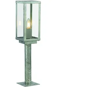 Searchlight Box ii Poteau d'extérieur 500 mm, argent et verre transparent, IP44Vendu parluminaire
