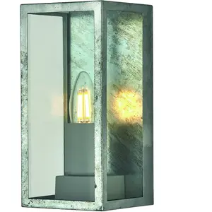 Searchlight Applique d'extérieur Box II, argenté, verre, E27, IP44Vendu parluminaire