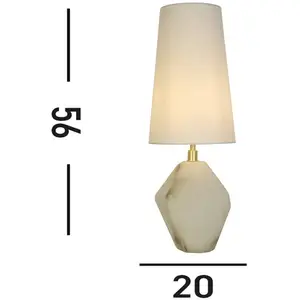 Searchlight Lampe à poser Apex, blanc/blanc, hauteur 55,5 cm, textile/... pas cher
