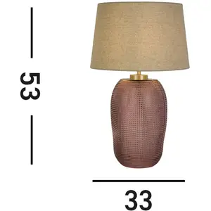Searchlight Lampe à poser Amethyst, beige/rose, hauteur 37 cm, textile... pas cher
