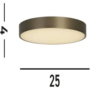 Searchlight Plafonnier LED Palma, bronze, Ø 25 cm, acier/acrylique pas cher