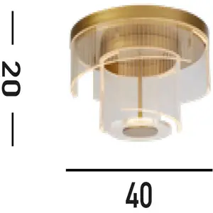 Searchlight Plafonnier LED Deco, doré, acier, acryliqueVendu parluminaire