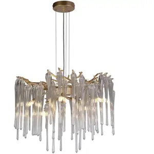 Searchlight Suspension Heritage, Ø 50 cm, doré/transparent, verre