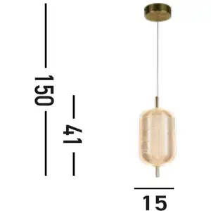 Searchlight Suspension LED Capsule, laiton, fer, acrylique pas cher