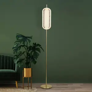 Searchlight Lampe sur pied LED Capsule, couleur laiton, fer, acrylique pas cher