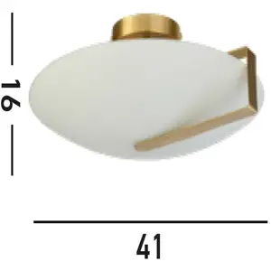 Searchlight Plafonnier Sundial, doré/blanc opale, acier, verre, E27 pas cher