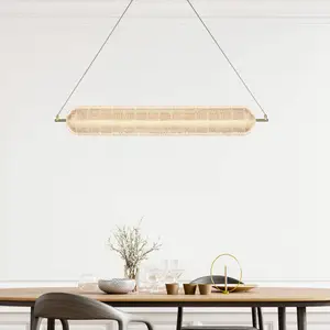 Searchlight Suspension LED Capsule, longue, couleur laiton, fer, acryl... pas cher