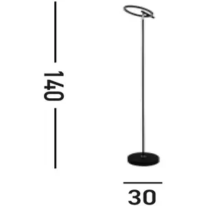 Searchlight Lampe sur pied LED Space, noir, métal pas cher