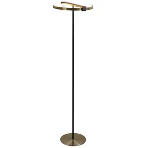 Searchlight Lampe sur pied LED Aerial, laiton/noir, acier, silicone pas cher