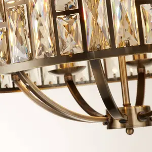 Searchlight Suspension Bijou à 8 lampes, laiton, verre cristalVendu parluminaire