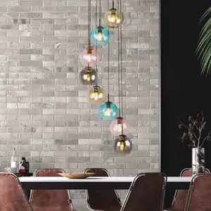 Searchlight Suspension Mardi Gras II, 8 lampes, rondeVendu parluminaire