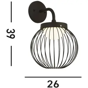 Searchlight Applique d'extérieur LED X Cabin, IP44, noir, métal