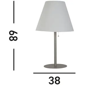 Searchlight Lampe de table LED solaire Venice I, IP44, blanc/argentVendu parluminaire