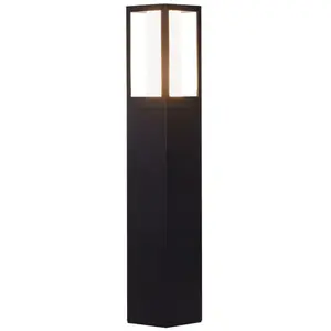 Searchlight avenue petit poteau extérieur noir, polycarbonate blanc mat