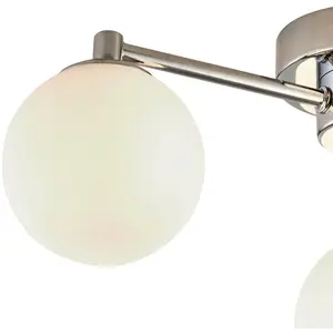 Searchlight Plafonnier Tiberius, chrome/givré, verre, 3 lampes, G9Vendu parluminaire