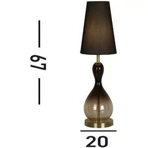Searchlight Lampe de table Marakesh noir/gris fumé hauteur 67 cm texti... pas cher