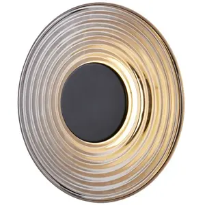 Searchlight Applique murale LED Cleo, gris fumé/noir mat, Ø 30 cm, ver... pas cher