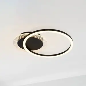 SEARCHLIGHT Plafonnier Contour Noir Simple - 13650bk pas cher