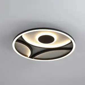 Searchlight Plafonnier LED Zendisc, motif demi-cercle, Ø 39 cm, noir pas cher
