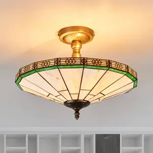 Searchlight Plafonnier New York au style Tiffany pas cher