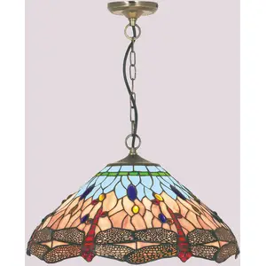 Searchlight Suspension classique DRAGONFLY de style Tiffany