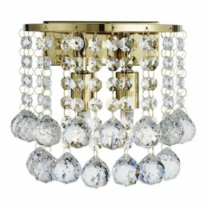 SEARCHLIGHT Applique 2 ampoules Hanna, en or et cristal pas cher