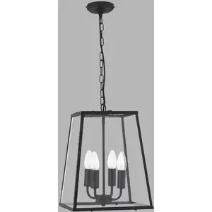 Searchlight Suspension Lantern, noire, à quatre lampes pas cher