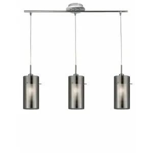 Barre 3 ampoules Duo2 en chrome et verre