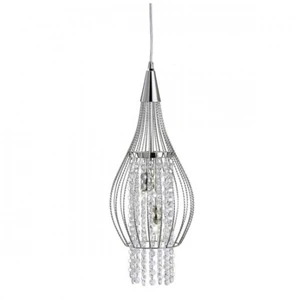 SEARCHLIGHT Suspension 2 ampoules Pendant, en chrome et cristal