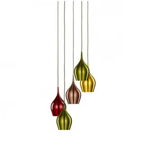 Searchlight Suspension Vibrant, abat-jours colorés 5 lampes