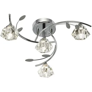 Searchlight Plafonnier Sierra Chrome 4 ampoules 18cm