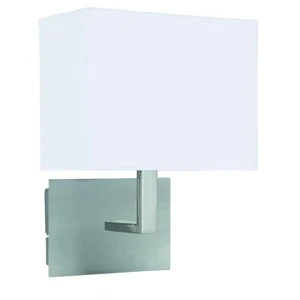 Searchlight - applique murale d'intérieur à 1 ampoule argent satiné avec abat-jour blanc, e27 pas cher