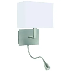 Comparateur de prix : Searchlight Applique murale 6519 avec lampe de lecture LED, argent satiné