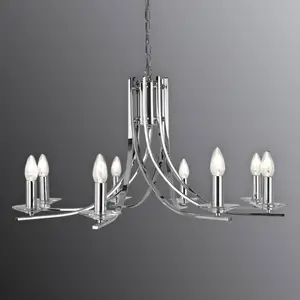SEARCHLIGHT Suspension 8 ampoules Ascona, en chrome et verre