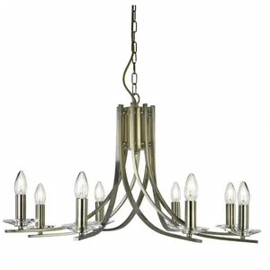 Zitmaxx Wonen Ascona - Lustre à 8 ampoules au fini laiton antique, E14 - Searchlight