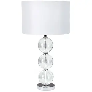 Searchlight Lampe à poser en tissu Bliss, abat-jour blanc pas cher