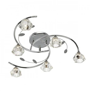 Searchlight Plafonnier 6 ampoules Sierra, en chrome et verreVendu parmanomano