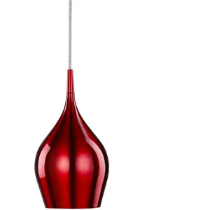 Vibrant - Luminaire suspendu à 1 ampoule, petit dôme, rouge, E14 - Searchlight pas cher
