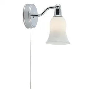 Searchlight Belvue bathroom - ip44 (g9 led) 1lt white shade wall light 2931-1CC-LED pas cher